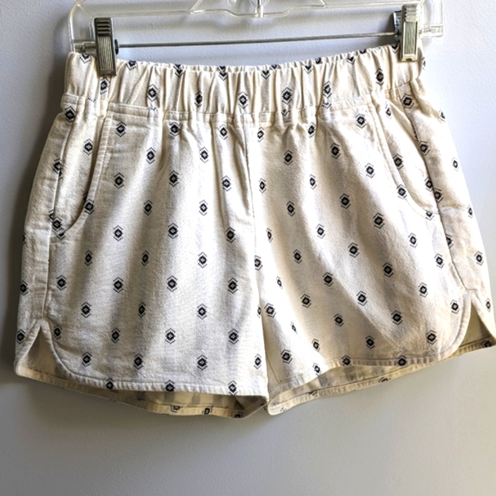 Madewell 100% Cotton Elastic Waist Diamond Dot Shorts Size XS